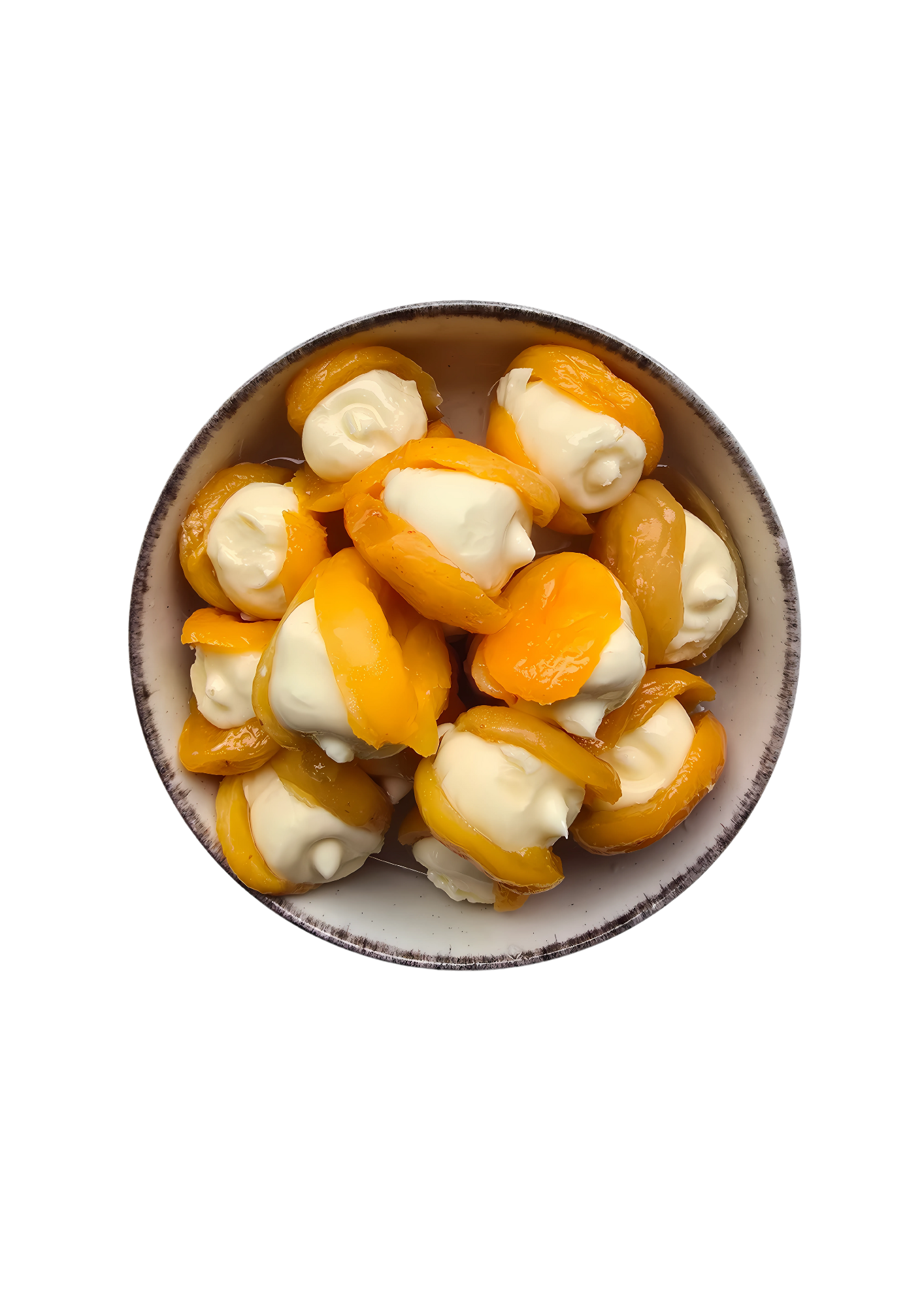 Kreminiu sūriu įdaryti abrikosai