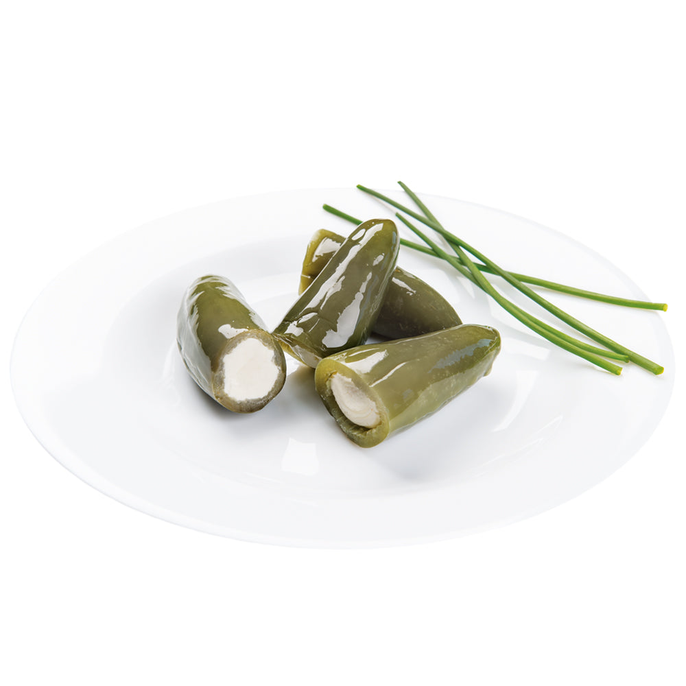 Minkštuoju sūriu įdaryta jalapeno paprika